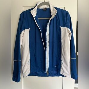 Vintage Nike full-zip windbreaker jacket in blue and white
